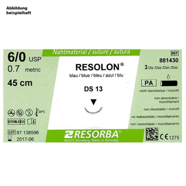 RESOLON DS 21 4/0=1,5 blau monofil, Nahtmaterial Fadenlänge 75 cm (36 Stck.) (PACK=36 STÜCK) Produktbild