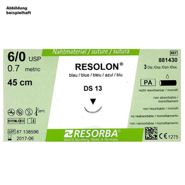 RESOLON DS 24 3/0=2 blau monofil, Nahtmaterial Fadenlänge 45 cm (36 Stck.) (PACK=36 STÜCK) Produktbild