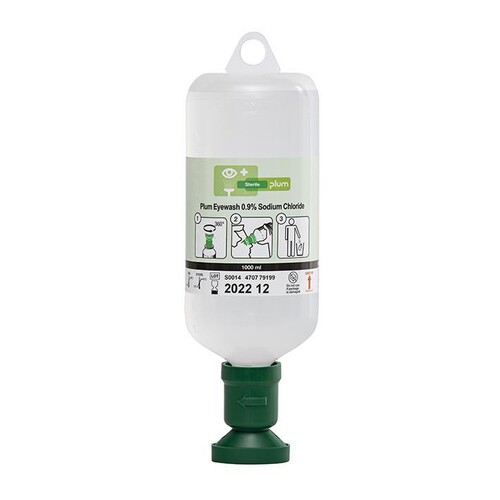 Plum Augenspülflasche 1000 ml (0,9 % Natriumchloridlösung) Produktbild Front View L