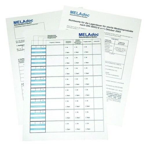 MELAdoc Dokumentationsblätter (10 Blöcke à 100 Blatt) Produktbild Front View L