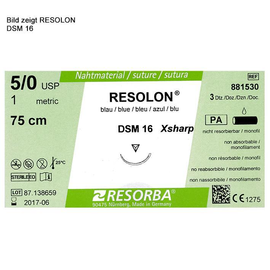 RESOLON DSM 18 4/0=1,5 blau monofil, Nahtmaterial Fadenlänge 45 cm (36 Stck.) (PACK=36 STÜCK) Produktbild