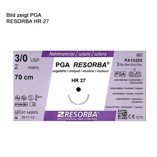 PGA-RESORBA HR 17 4/0=1,5 violett, Nahtmaterial Fadenlänge 70 cm (24 Stck.) (PACK=24 STÜCK) Produktbild Front View L