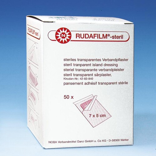 RUDAFILM-steril Wundschnellverbände 7 x 5 cm (50 Stck.) (PACK=50 STÜCK) Produktbild Front View L