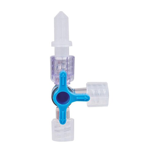 Dreiwegehahn blau Produktbild Front View L