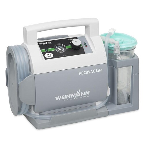 ACCUVAC Lite elektrische Absaugpumpe mit Einwegbehältersystem Serres Produktbild Front View L