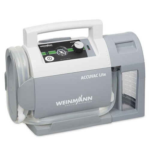ACCUVAC Lite Absaugpumpe mit Mehrwegbehältersystem und 12 V Verbindungsleitung Produktbild Front View L