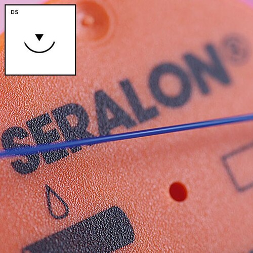 SERALON DS-15 4/0=1,5, blau, Nahtmaterial Fadenlänge 50 cm (24 Stck.) (PACK=24 STÜCK) Produktbild Front View L