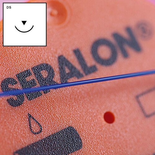 SERALON DS-18 4/0=1,5, blau, Nahtmaterial Fadenlänge 75 cm (24 Stck.) (PACK=24 STÜCK) Produktbild Front View L