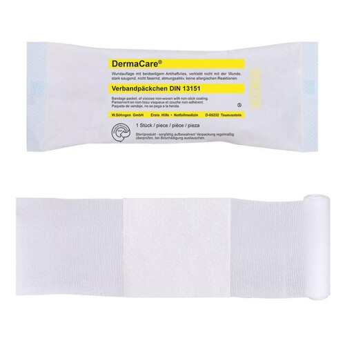 DermaCare Verbandpäckchen DIN 13151 klein, steril Produktbild Front View L
