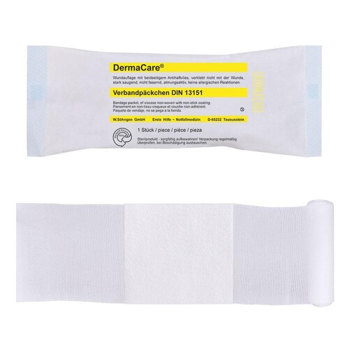 DermaCare Verbandpäckchen DIN 13151 mittel, steril Produktbild Front View L