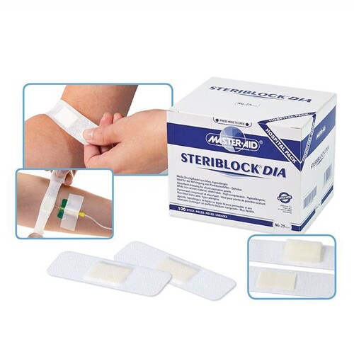 Steriblock Dia Wundauflagen steril weiß 86 x 25 mm (100 Stck.) (PACK=100 STÜCK) Produktbild
