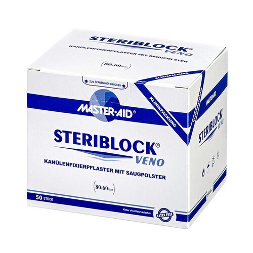 Steriblock veno Kanülenfixierpflaster steril, 8 x 6 cm (50 Stck.) (PACK=50 STÜCK) Produktbild Additional View 1 L