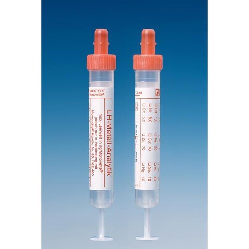 S-Monovetten 7,5 ml, 92 x 15 mm, Lithium-Heparin flüssig steril (50Stck.) (PACK=50 STÜCK) Produktbild Front View L