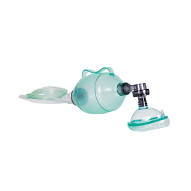 Einmal-Beatmungsbeutel mit Maske Gr. 5 für Erwachsene, mit O2-Reservoir  und Schlauch 3 m in Tragetasche Produktbild