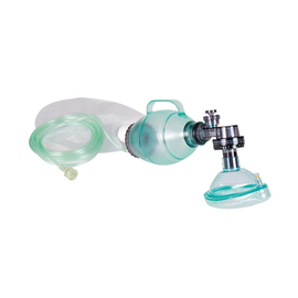 Einmal-Beatmungsbeutel mit Maske Gr. 3 für Kinder, mit O2-Reservoir  und Schlauch 3 m in Tragetasche Produktbild