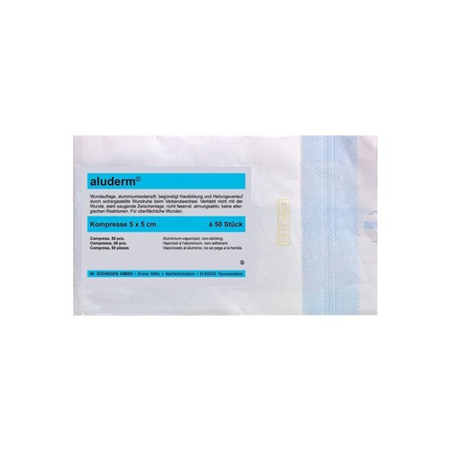 aluderm-Kompressen steril ca. 5 x 5 cm (50 Stck.) (PACK=50 STÜCK) Produktbild Front View L
