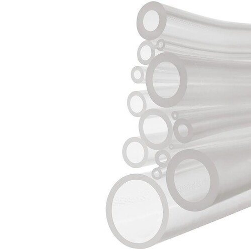 Silikonschlauch glatt / transparent I.D. 5,0 mm, A.D. 9 mm (25 mtr.) Produktbild Front View L