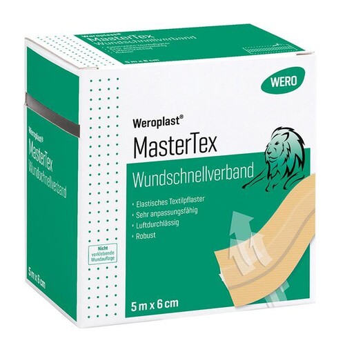 Weroplast MasterTex Wundschnellverband hautfarben 5 m x 6 cm Produktbild Front View L