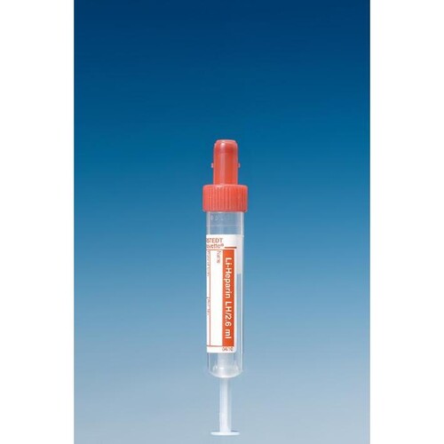 S-Monovetten 2,6 ml, 65 x 13 mm, LH, Papieretikett, steril (50 Stck.) (PACK=50 STÜCK) Produktbild Front View L