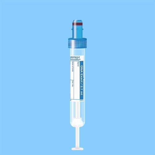 S-Monovetten 2,7 ml, 75x13 mm, DNA Exact Papieretikett, steril (50 Stck.) blau EU / US Code (PACK=50 STÜCK) Produktbild Front View L