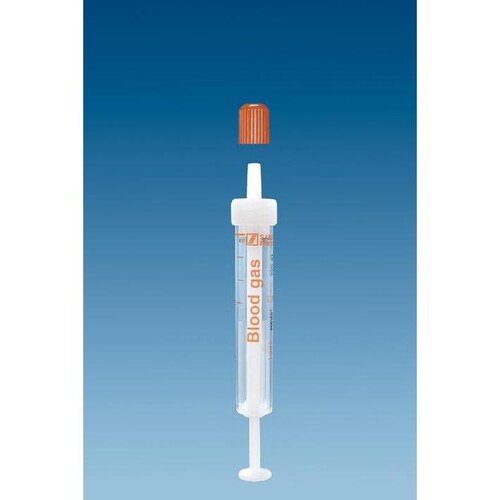 Blutgas-Monovetten 2 ml, Luer, Lithium- Heparin calcium-balanc., (50 Stck.) (PACK=50 STÜCK) Produktbild Front View L