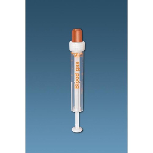 Blutgas-Monovetten 2 ml, Lithium- Heparin calcium-balanc. (100 Stck.) (PACK=100 STÜCK) Produktbild Front View L