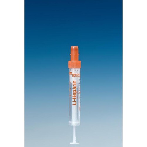 S-Monovetten 2,7 ml, 66 x 11 mm, Lithium-Heparin, steril (50Stck.) (PACK=50 STÜCK) Produktbild Front View L