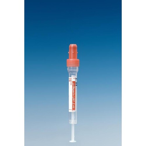 S-Monovetten 1,2 ml, 66 x 8 mm, Lithium-Heparin, steril (50 Stck.) (PACK=50 STÜCK) Produktbild Front View L