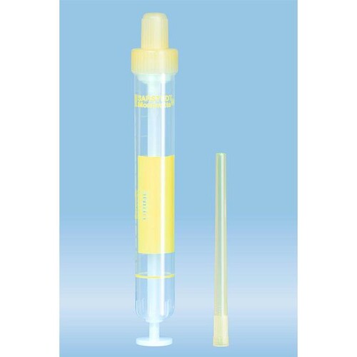Urin-Monovetten 10 ml, Luer, 102 x 15 mm inkl. Entnahmespitzen (500 Stck.) einzeln steril verpackt (KTN=500 STÜCK) Produktbild Front View L