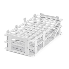 Reagenzglasgestell, PP, 55 Plätze, für Gläser bis Ø 18 mm, weiß Produktbild