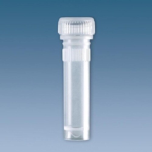 Mikro-PP-Röhrchen 2 ml, flach, steril, montierter Schraubverschluss (100 Stck.) (BTL=100 STÜCK) Produktbild Front View L