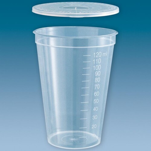 Einmal-Becher 125 ml, PP, farblos ohne Deckel (50 Stck.) (BTL=50 STÜCK) Produktbild Front View L