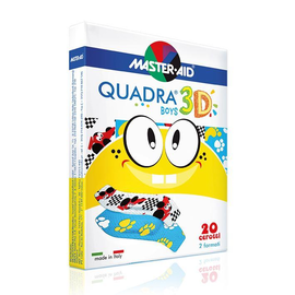 Quadra 3D boys Wundverband zwei Formen Sortiment (20 Stck.) (PACK=20 STÜCK) Produktbild