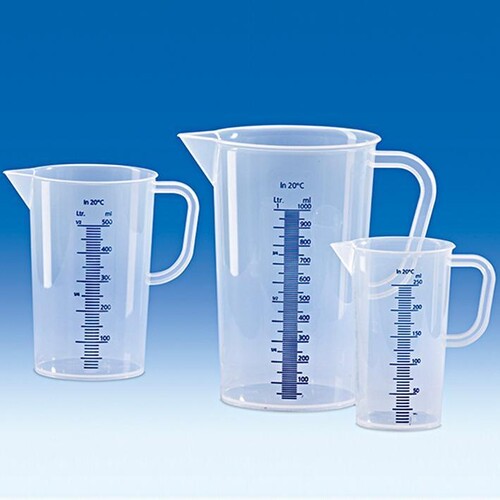 Messbecher, PP, erhabene blaue Skala, 3000 ml Produktbild Front View L