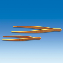 Pinzette, POM, gelb, stumpf, elastisch, Länge 145 mm Produktbild
