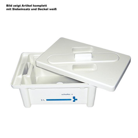 Instrumentenwanne 3 Ltr. kpl. mit Siebeinsatz und Deckel weiß Produktbild