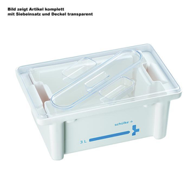 Instrumentenwanne 3 Ltr. kpl. mit Siebeinsatz und Deckel transparent Produktbild