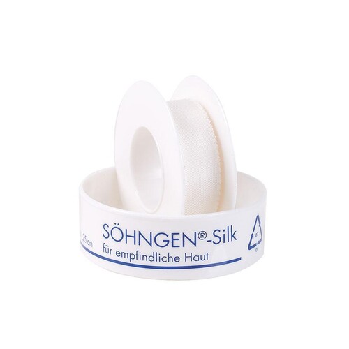 SÖHNGEN-Silk Heftpflaster ca. 5 m x 1,25 cm mit Schutzring Produktbild Front View L