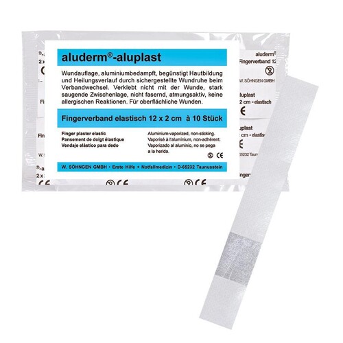 aluderm-aluplast Fingerverband elastisch ca. 12 x 2 cm (10 Stck.) (BTL=10 STÜCK) Produktbild Front View L