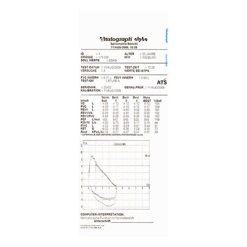 Thermodruckpapier für ALPHA IV, Connect und Touch, Compact II+III (5 Rl.) und 2120 Basisstation Produktbild Front View L