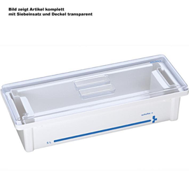 Instrumentenwanne 5 Ltr. kpl. mit Siebeinsatz und Deckel transparent Produktbild