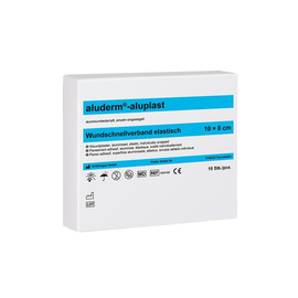 aluderm-aluplast Wundpflaster elastisch ca. 10 x 8 cm (10 Stck.) (PACK=10 STÜCK) Produktbild