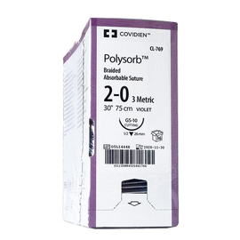Polysorb geflochten GS-10 2/0=3 violett Nahtmaterial Fadenlänge 75 cm (36 Stck.) (PACK=36 STÜCK) Produktbild