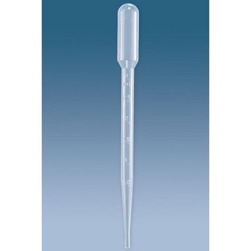 Transferpipetten 3,5 ml LD-PE mit Graduierung 3 : 0,50 ml (840 Stck.) einzeln steril  (KTN=840 STÜCK) Produktbild Front View L