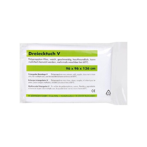 Dreiecktuch V reinweiß nach DIN 13168 ca. 96 x 96 x 136 cm Produktbild Front View L