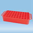 Block-Rack D 17 mit Griff, rot, 50 Bohrungen 17 mm, ohne Druck Produktbild