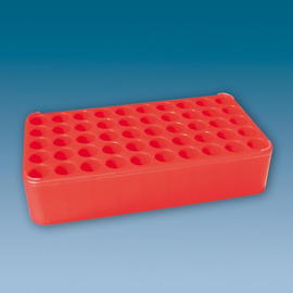 S-Monovette-Rack D 17, rot, 50 Bohrungen Ø 17 mm, ohne Griffe Produktbild