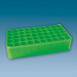 S-Monovette-Rack D 17, grün, 50 Bohrungen Ø 17 mm, ohne Griffe Produktbild