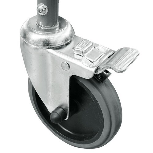 Ersatzrad mit Bremse für Toilettenstuhl DIZ 401001 / MEG 964400 (neue Ausführung) Produktbild Front View L