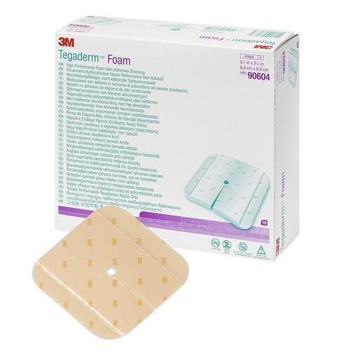 3M Tegaderm Foam Schaumverband nicht klebend, 8,8 x 8,8 cm (10 Stck.) (PACK=10 STÜCK) Produktbild Front View L